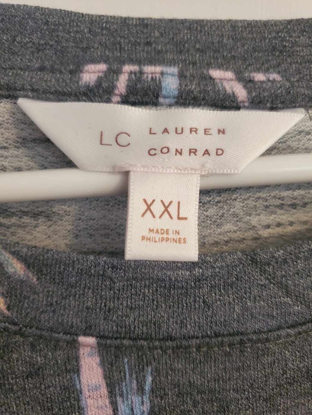 LC Lauren Conrad Palm Print Peplum Top - Picture 3 of 6